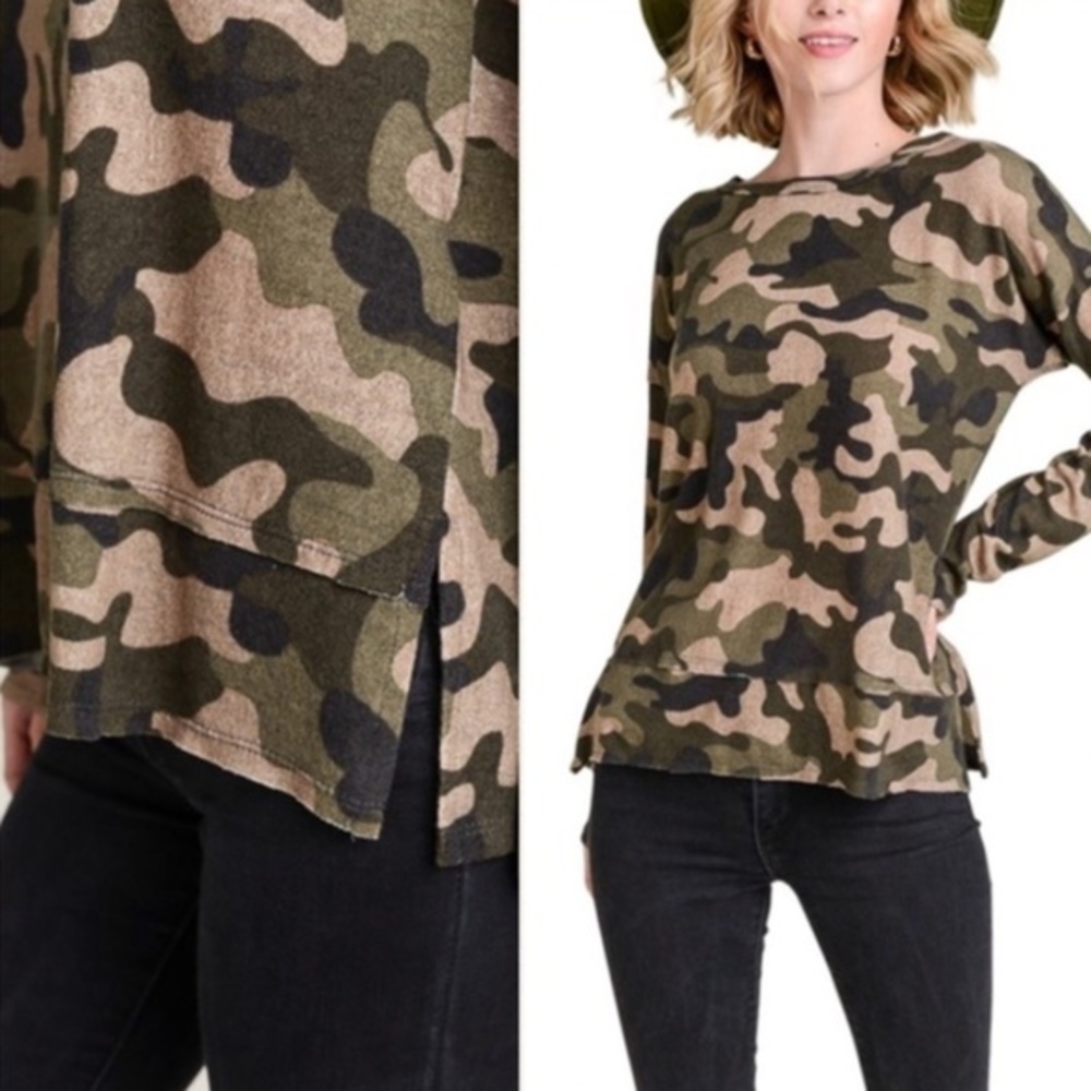 VALMARIE Boutique Camo Top, size small - Picture 2 of 3